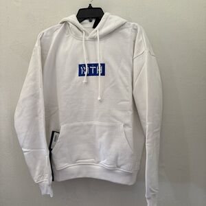 Kith Hebrew Script Hoodie White Size  Medium NEW Monday Program